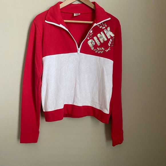 Victoria's Secret Sweaters - Victoria's Secret Pink Sweatshirt Quarter Zip